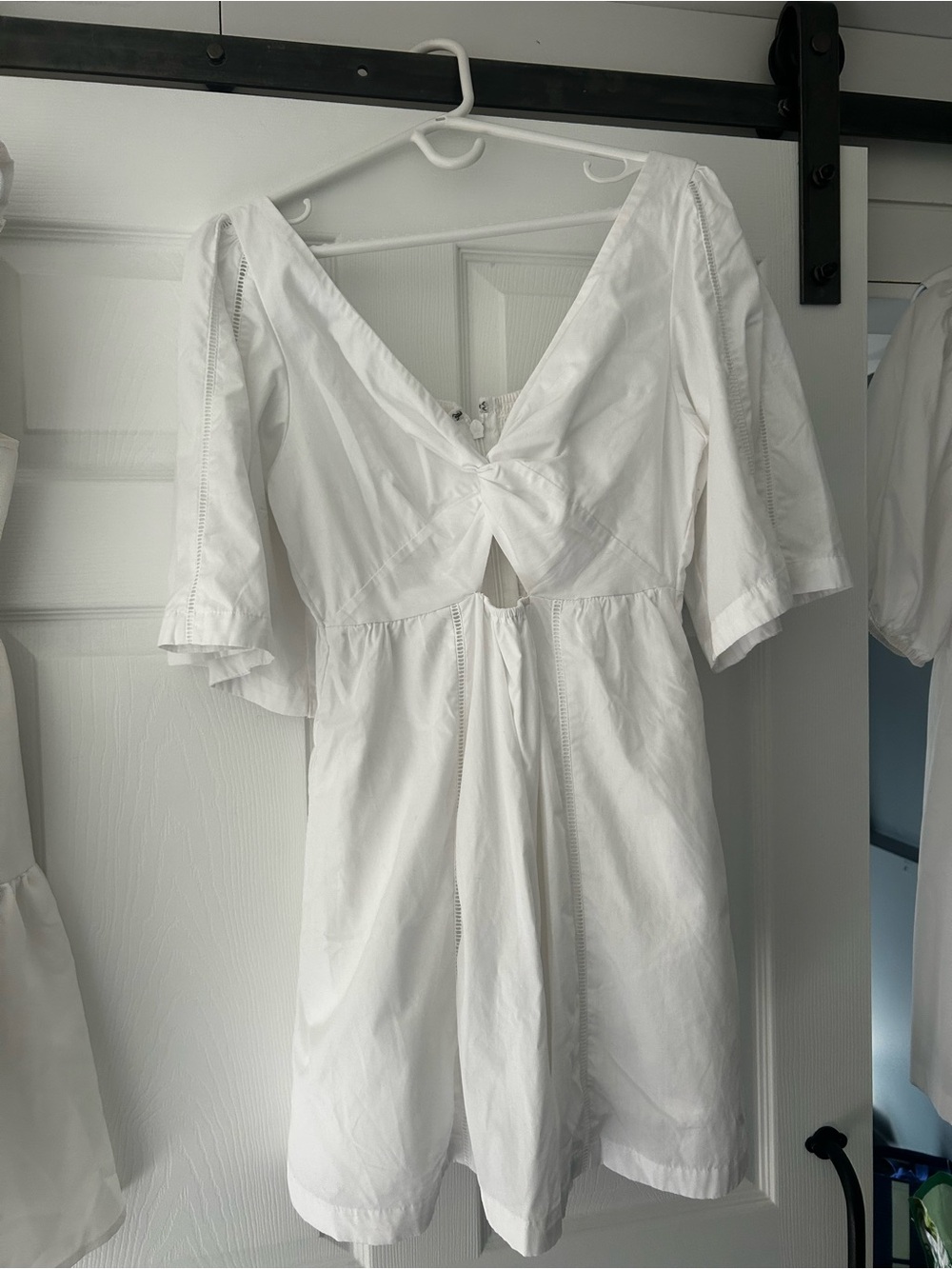 Abercrombie & Fitch White Twist-Front Mini Dress
